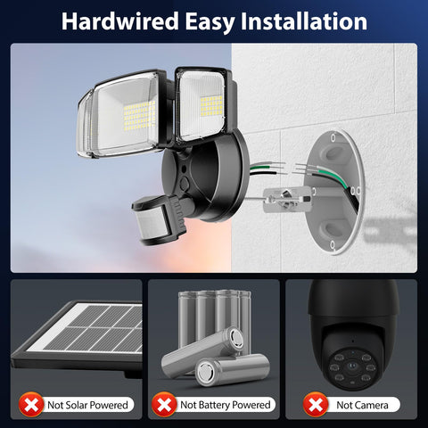 Onforu 2-pack flood light side angle; broad coverage for driveways