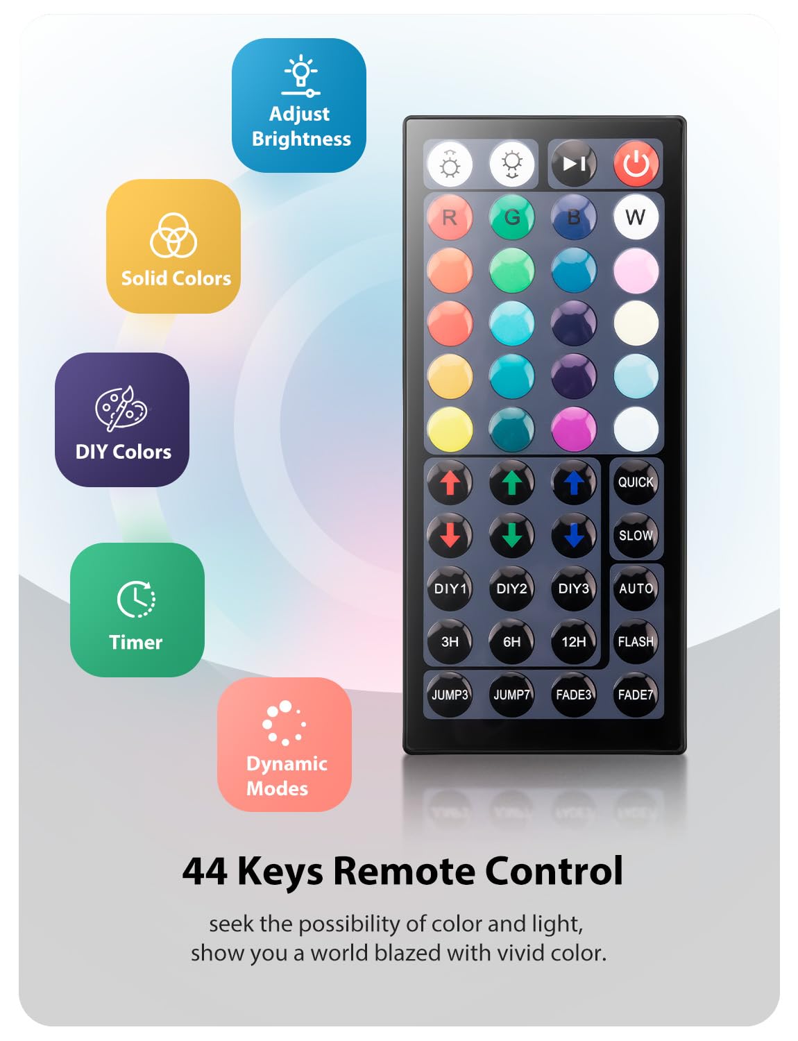 Onforu 2700K warm white option beside colorful LEDs