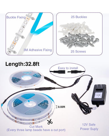 Onforu 2835 SMD LED technology provides consistent glow.
