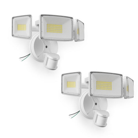Onforu 2 pack 100W LED motion sensor outdoor light front view for secure nighttime lighting