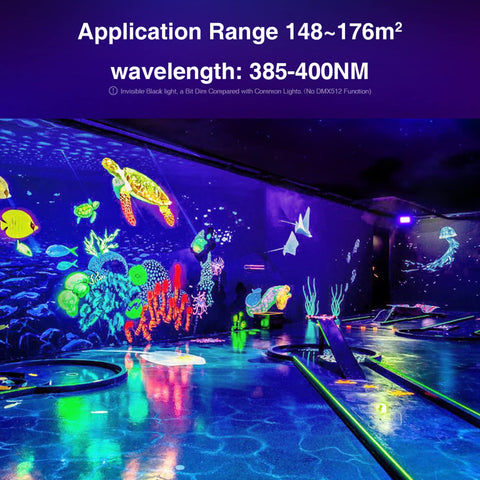 Onforu IP66 waterproof black light ideal for indoor and outdoor celebrations.
