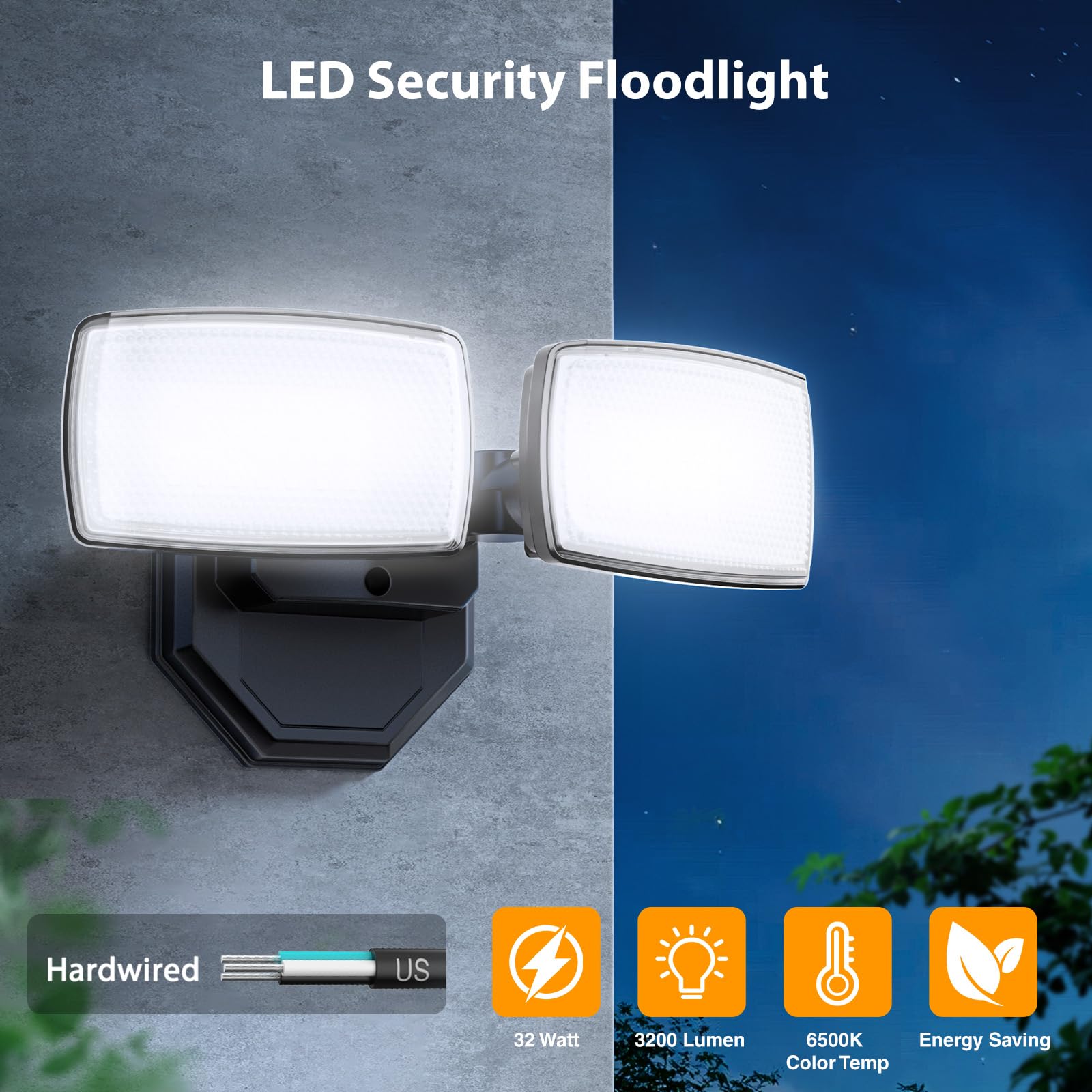 Onforu 3200LM close-up of adjustable heads for daylight-like coverage.