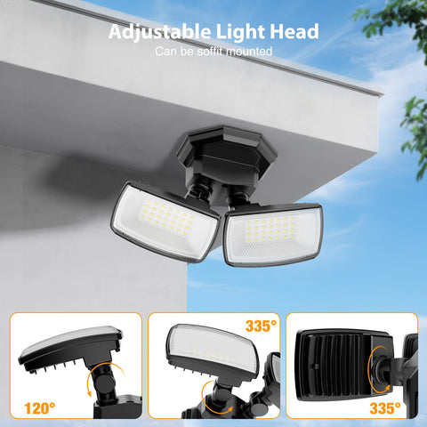 Onforu wall-mount flood light installed on exterior wall beside doorway.