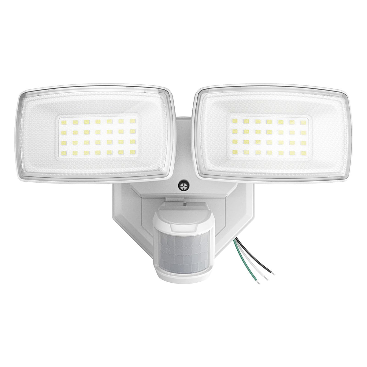 Onforu 32W dual-head motion sensor outdoor light provides bright exterior illumination for pathways.
