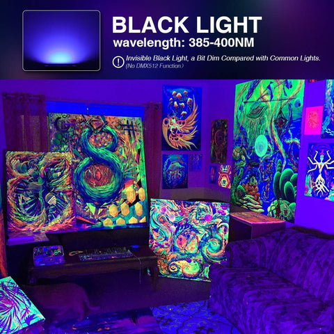 Onforu 38W blacklight LED side bracket enables flexible party positioning