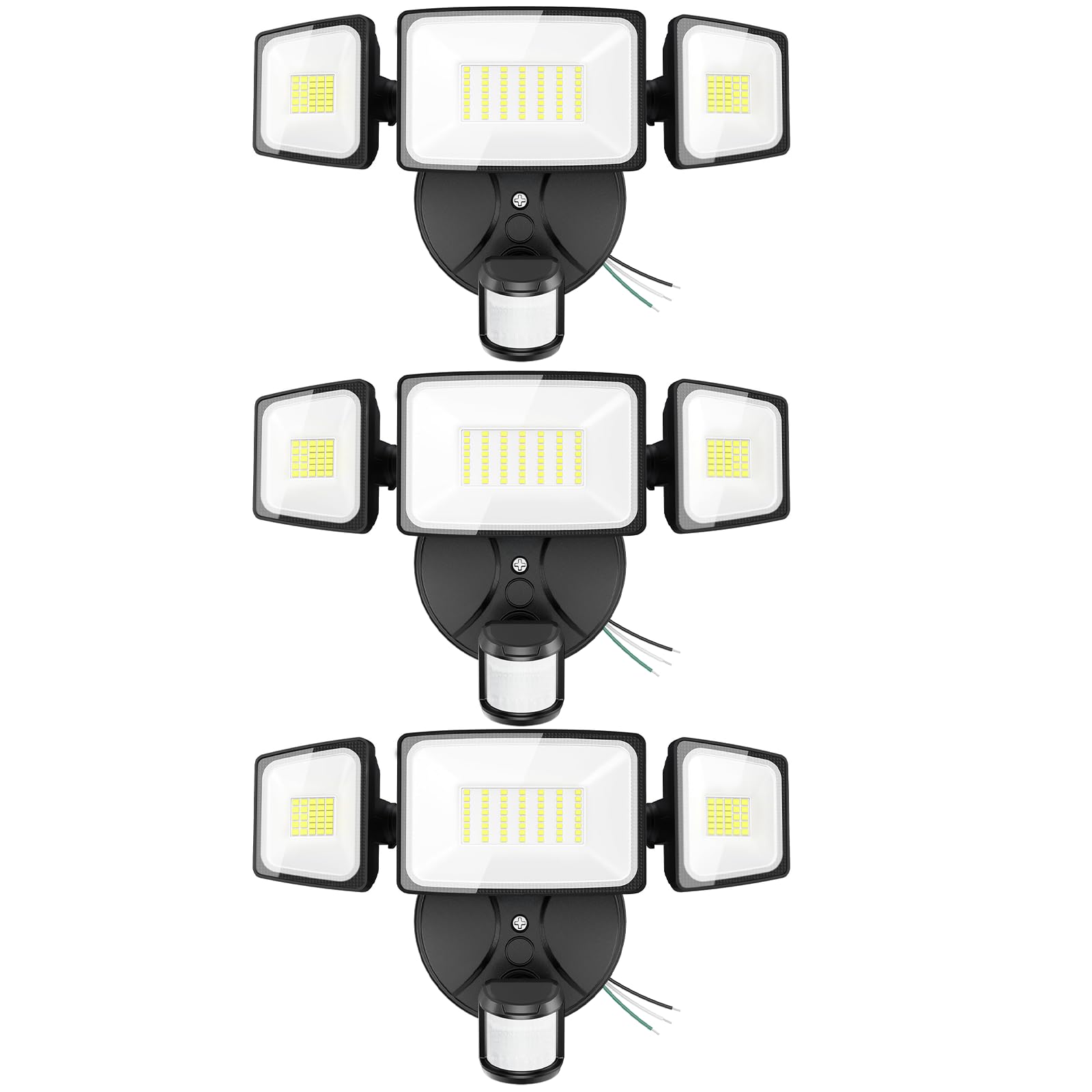 Onforu 3-pack 75W motion sensor outdoor lights illuminate exteriors with high brightness