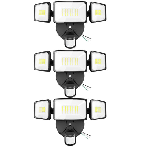 Onforu 3-pack 75W motion sensor outdoor lights illuminate exteriors with high brightness