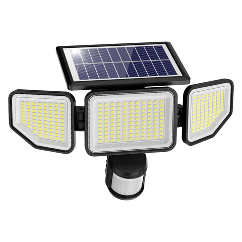 Onforu 4500lm three-heads outdoor light, front view, delivers wide porch illumination.