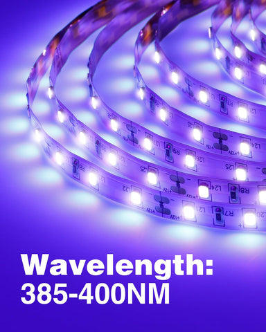 Onforu 600 LEDs blacklight strip delivering bright fluorescence.