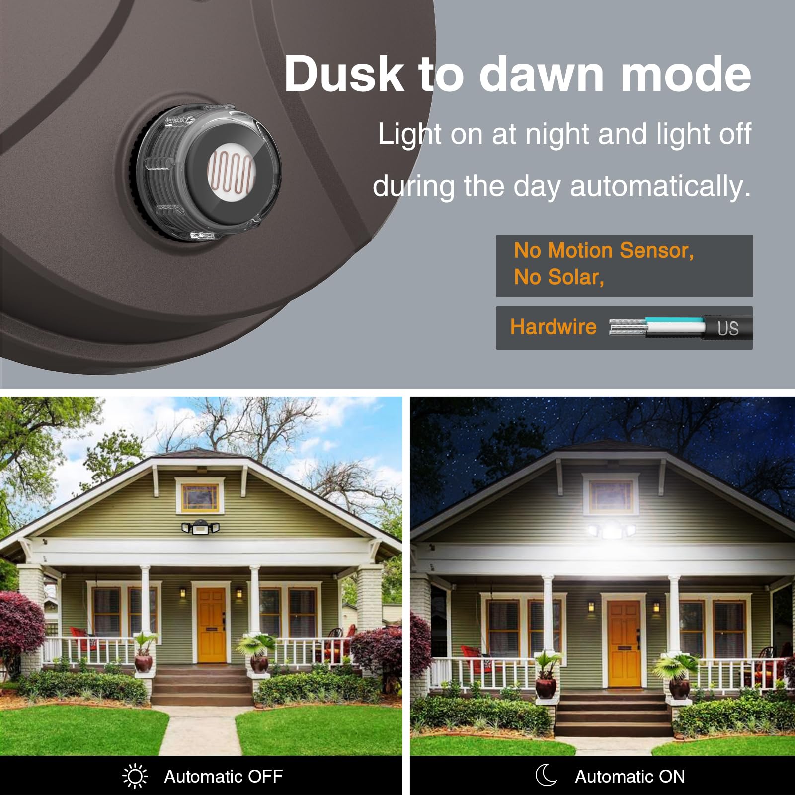 Onforu 70W flood light in brown housing provides durable outdoor lighting.