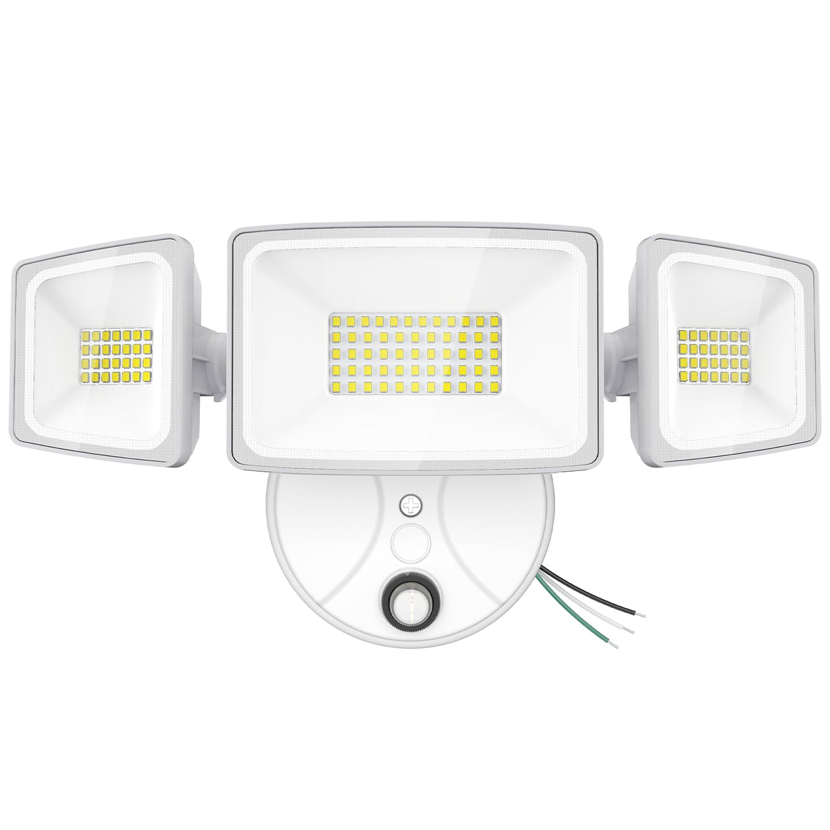Onforu 70W LED dusk-to-dawn flood light front view highlighting high brightness for yard safety