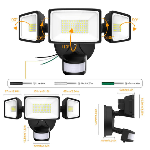 Onforu 72-feet sensing range for proactive security lighting