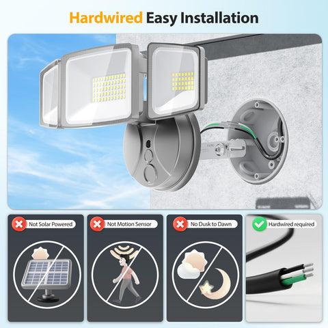 Onforu 75W LED security light delivers up to 7000 lumens for bright nights.