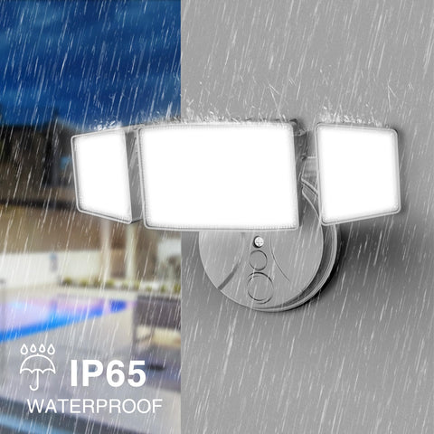 Onforu switch-controlled floodlight operates with a standard wall switch.