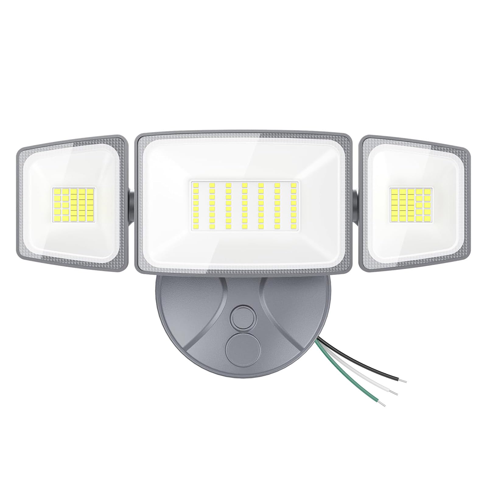 Onforu 75W LED security light with three heads for broad outdoor lighting.