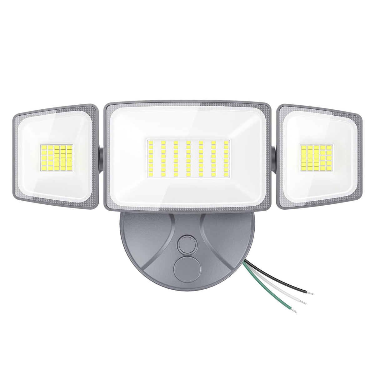 Onforu 75W LED security light with three heads for broad outdoor lighting.
