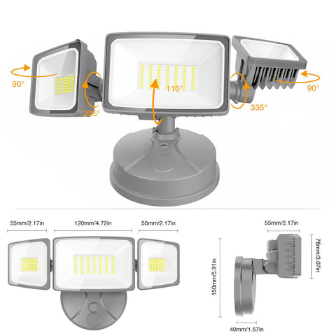 Onforu floodlight provides broad area lighting for yard and entryways.