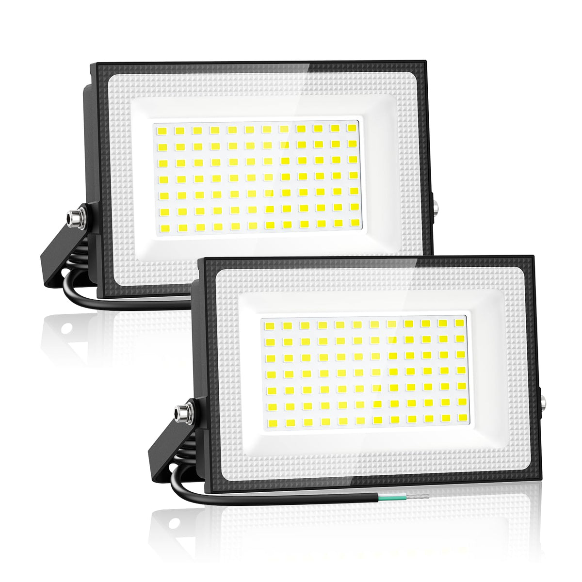 Onforu 80W LED flood light outdoors bright daylight white illumination.