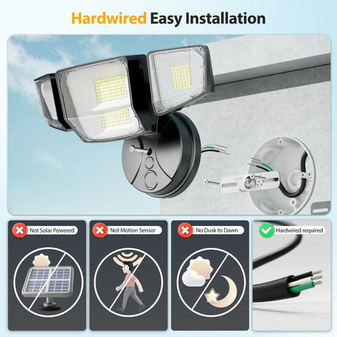 Onforu 90W flood light four-head angles enabling customizable coverage