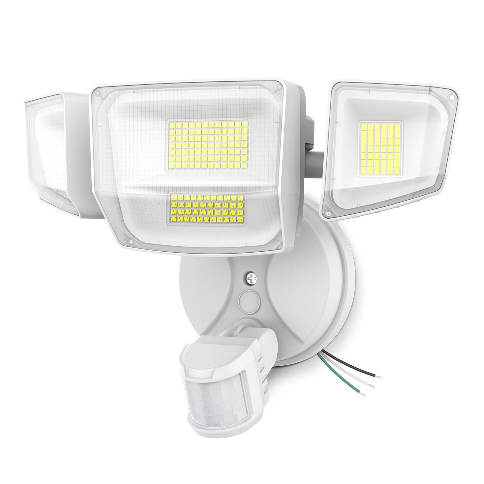 Onforu 90W LED motion sensor outdoor light front view provides daylight like brightness for driveways