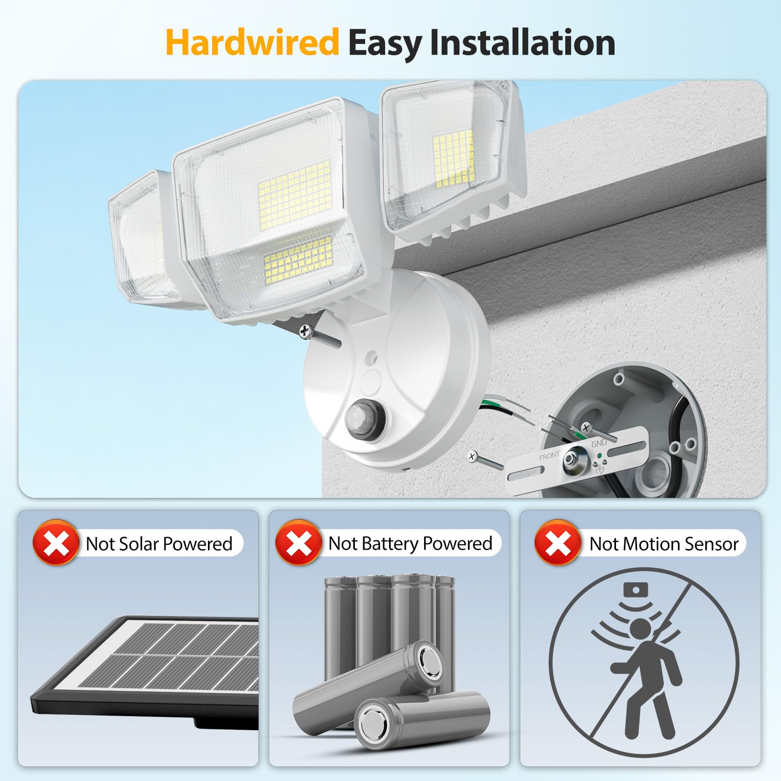 Onforu 90W flood light with photocell for automatic night lighting