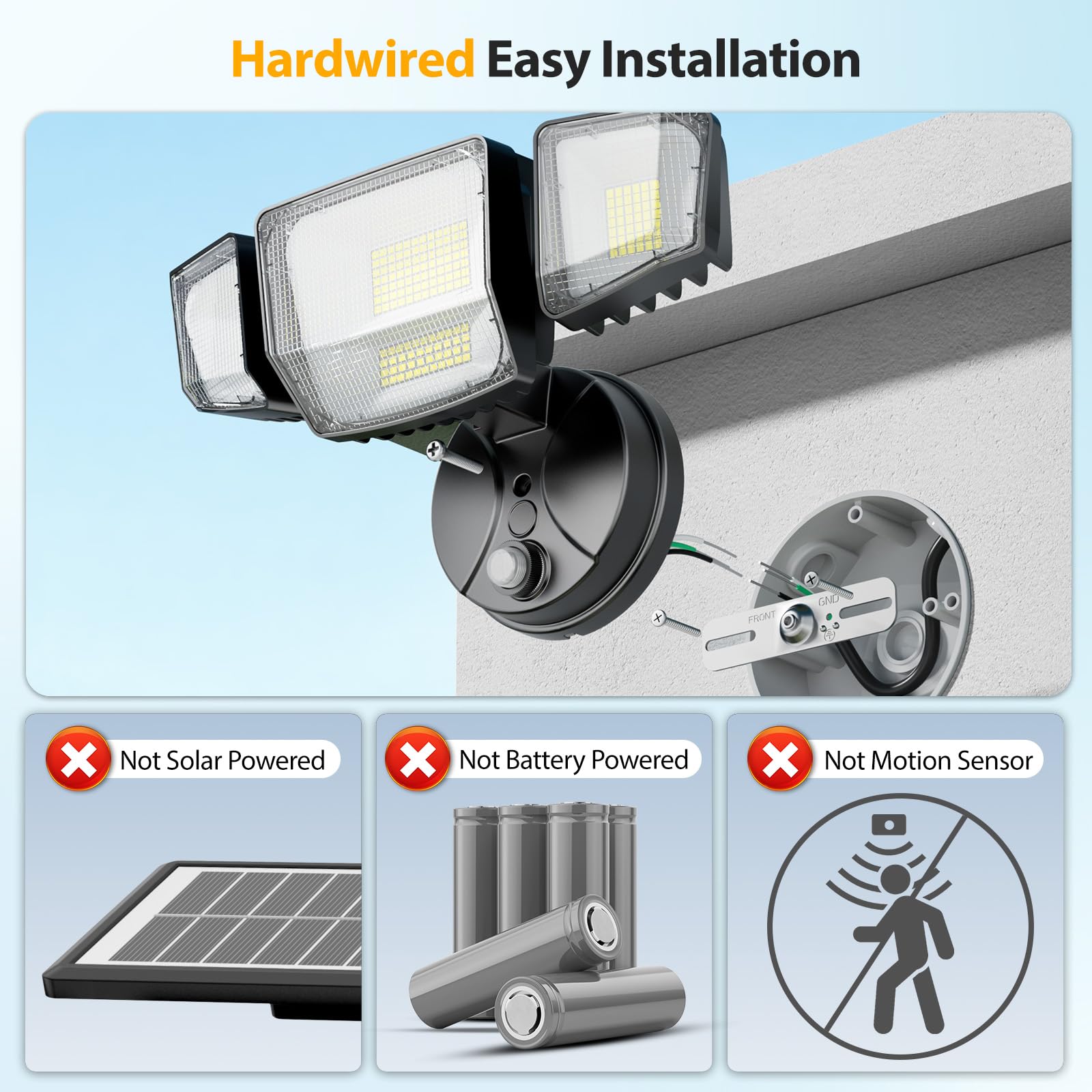 Onforu 90W quad-beam flood light offering broad yard coverage
