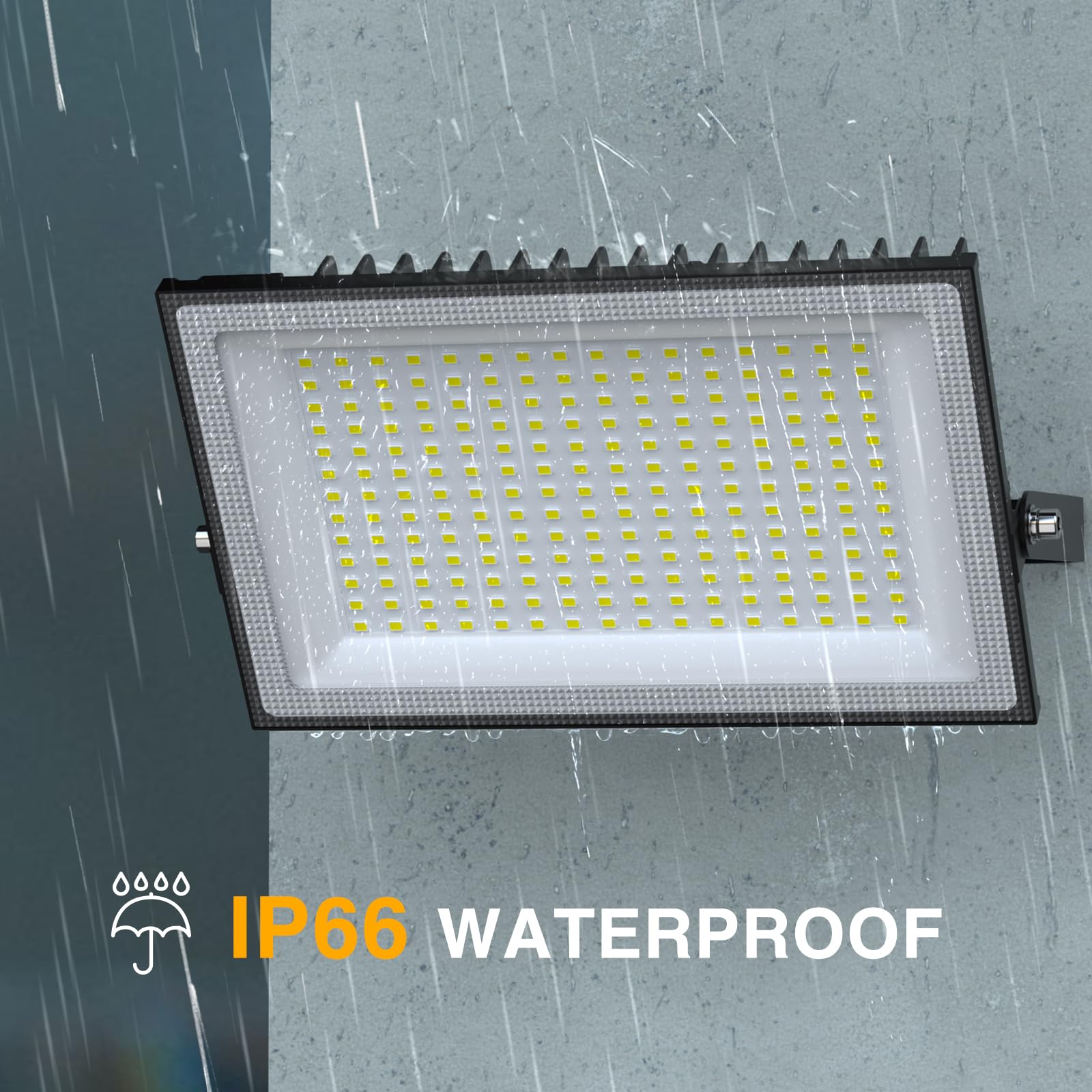 Adjustable bracket enables stable mounting on ceiling, wall, or ground