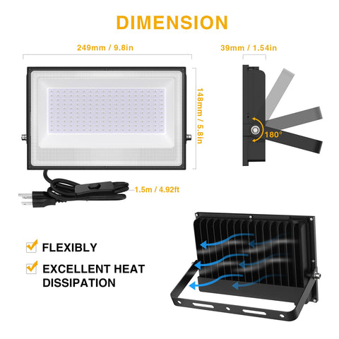 Onforu aluminum housing with fin-type heat sink keeps cool during use.