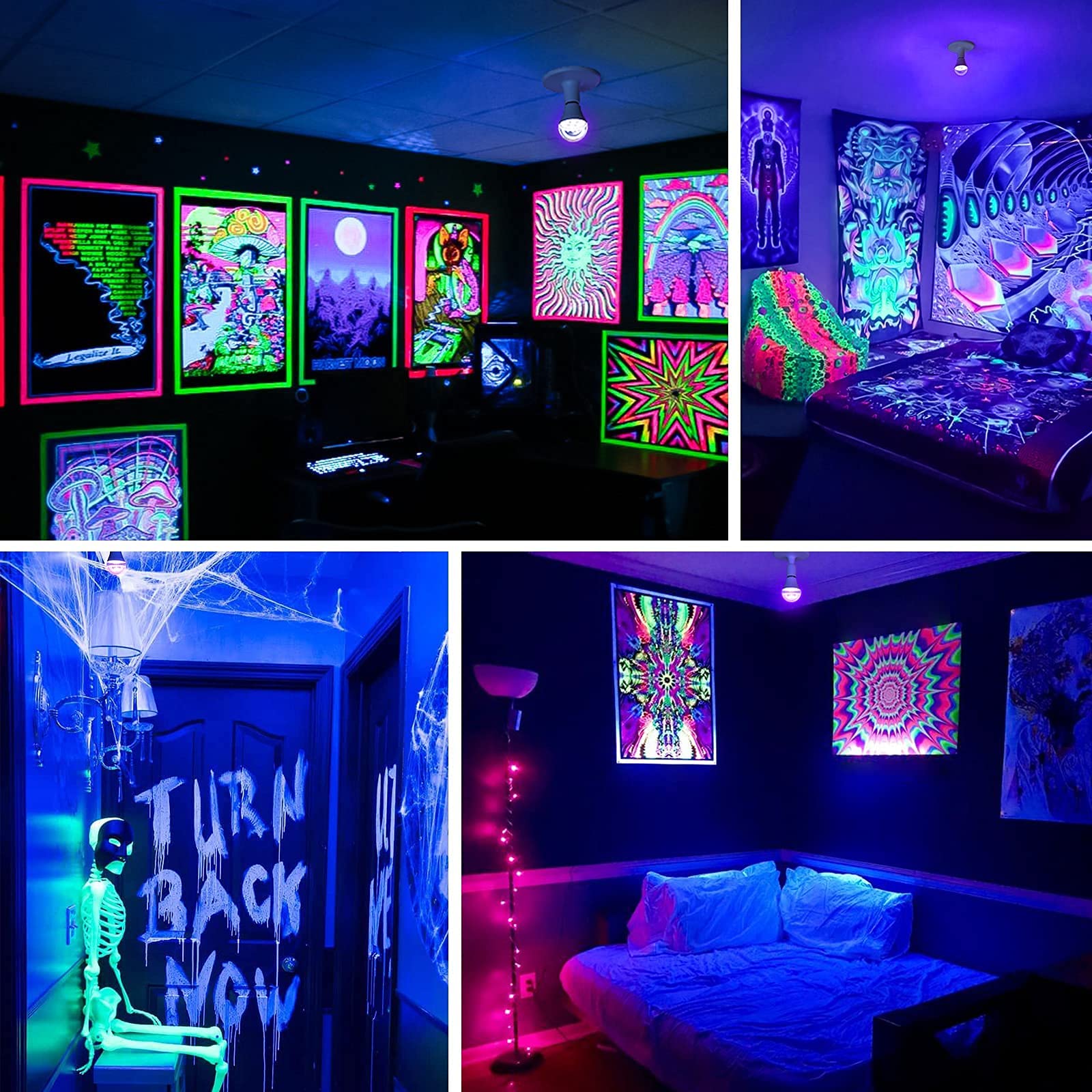 Onforu aquarium and bar ambiance with luminous UV light