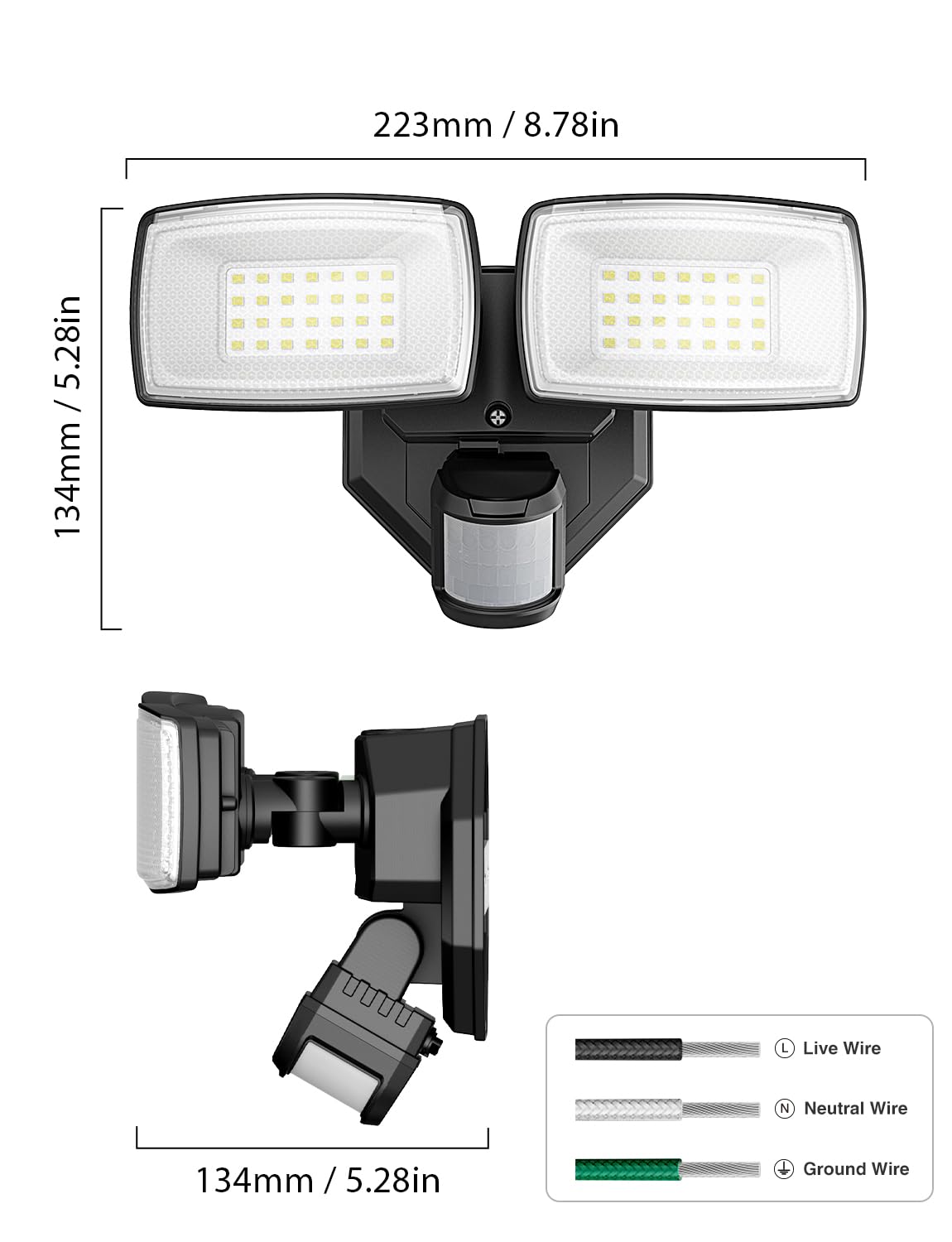 Onforu automatic night-brighten motion light provides instant illumination.