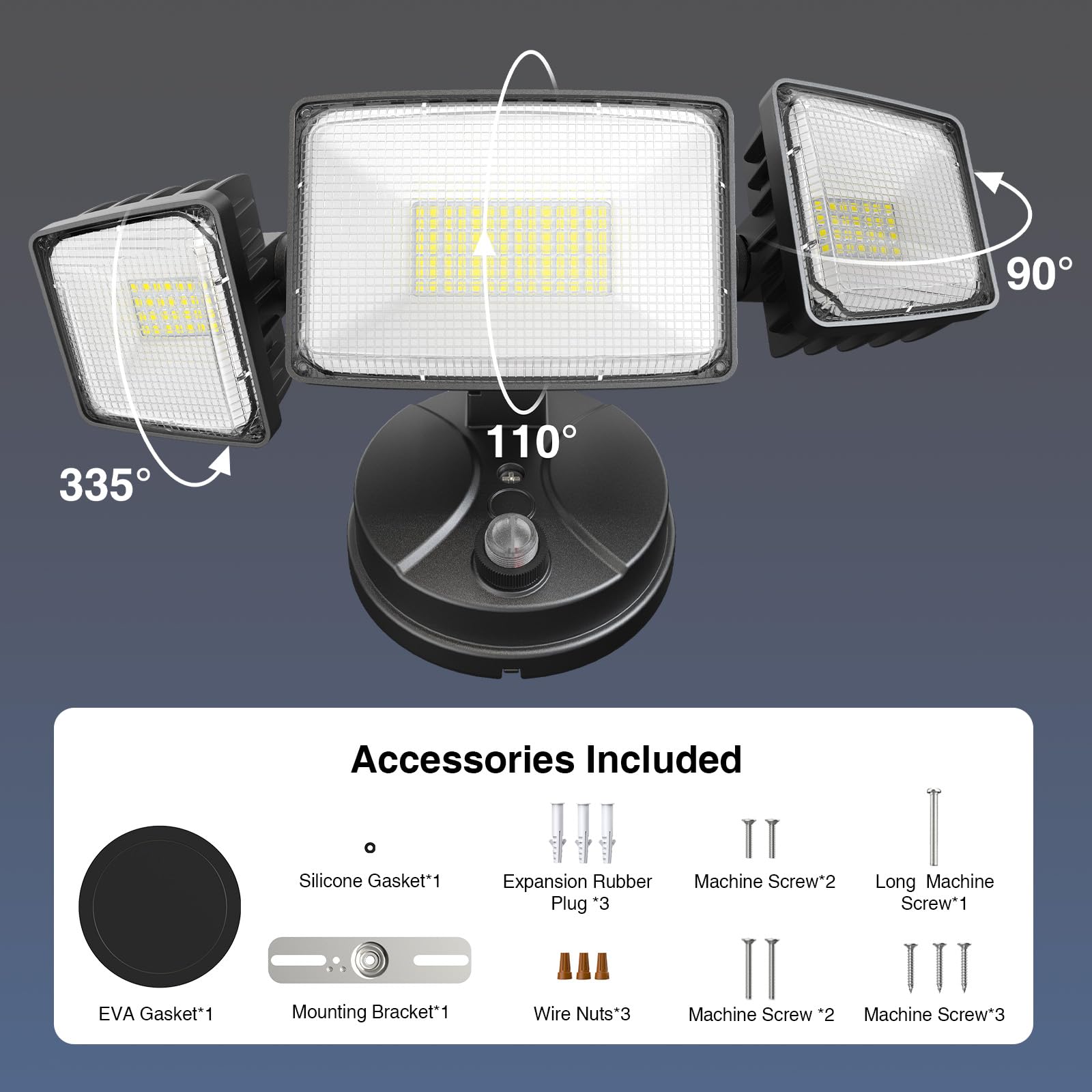 Onforu outdoor light reduces energy use while maintaining broad, bright coverage.