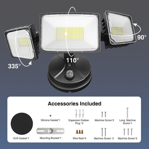 Onforu outdoor light reduces energy use while maintaining broad, bright coverage.