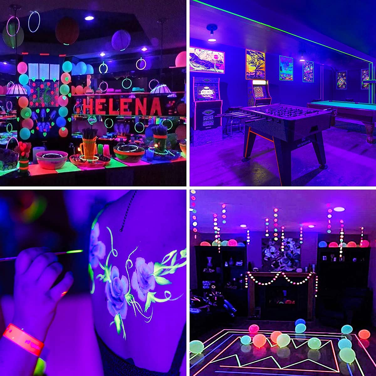Onforu body paint friendly bulbs make neon colors pop safely