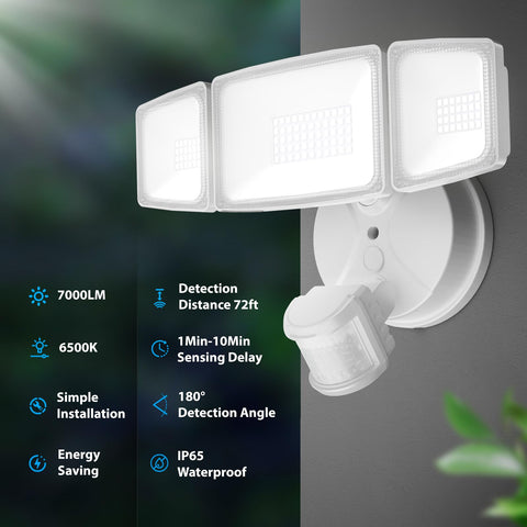 Onforu dusk-to-dawn exterior lighting automatically activates at night.