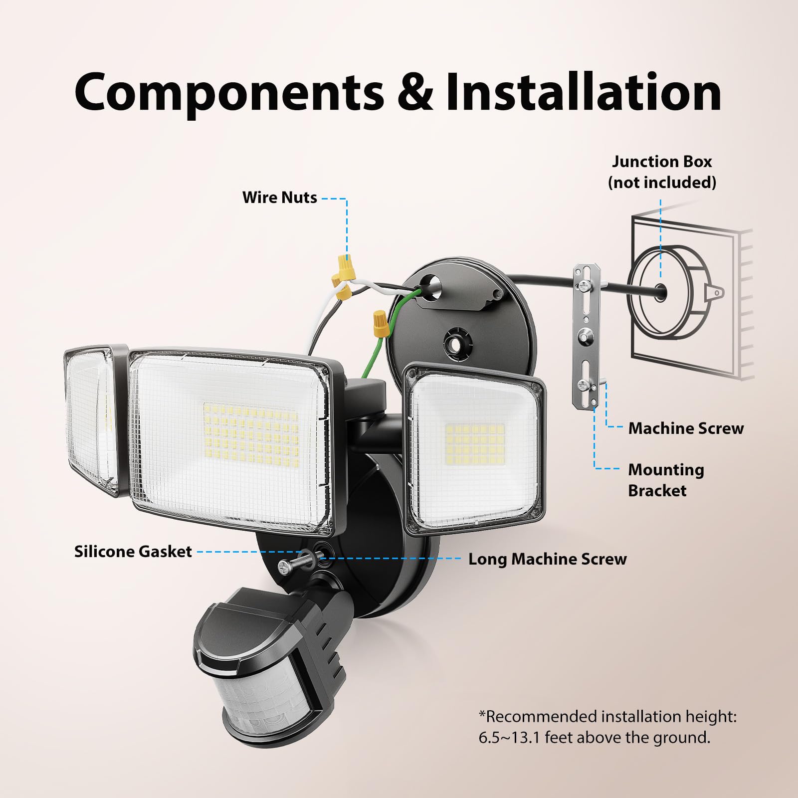 Onforu easy hardwired installation for continuous outdoor lighting