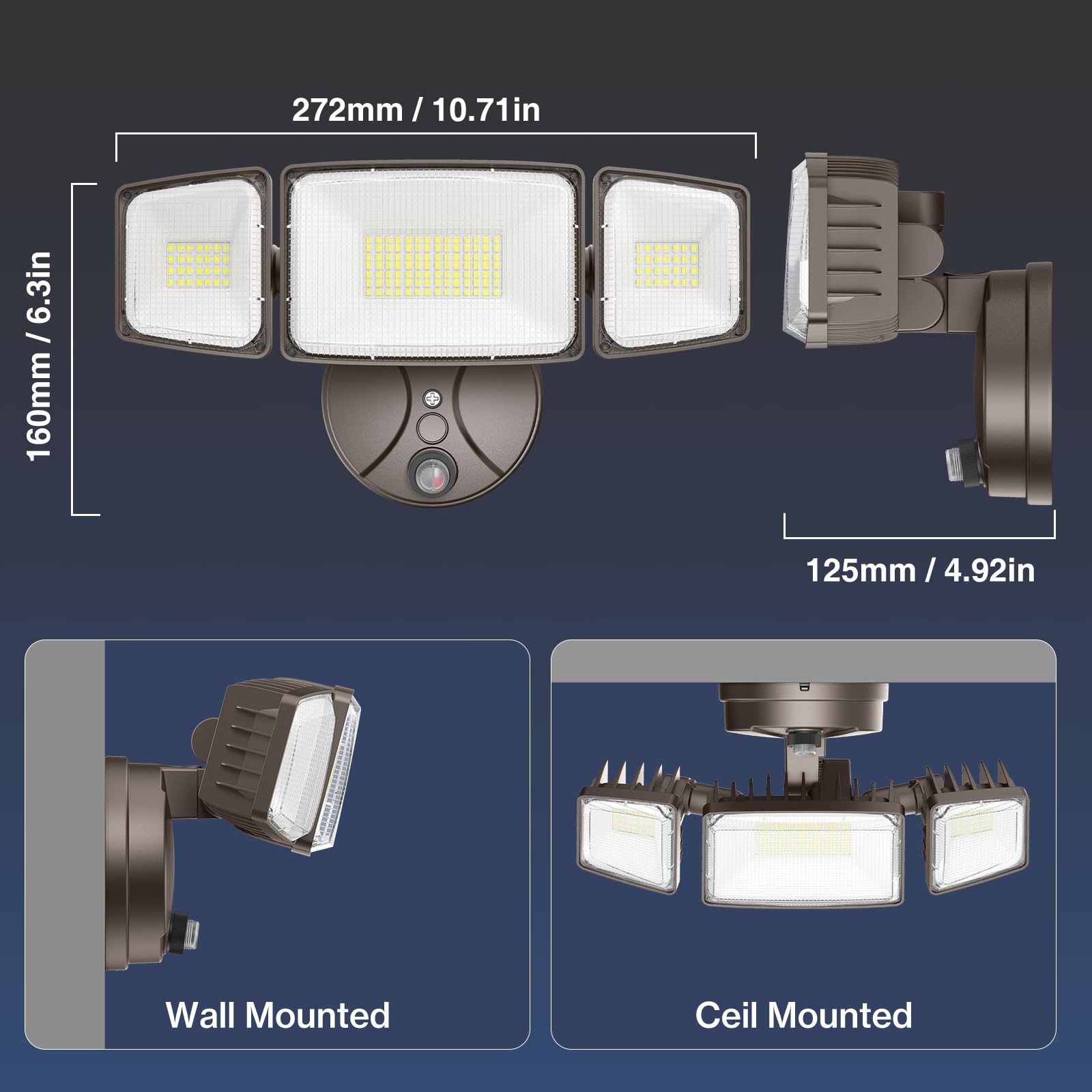 Onforu three adjustable heads simplify aiming and installation