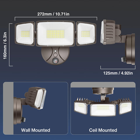 Onforu three adjustable heads simplify aiming and installation