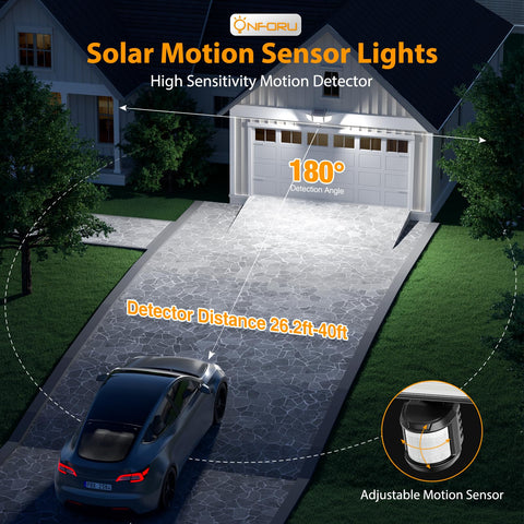 Onforu IP65 waterproof solar light mounted on wall, weatherproof reliability.