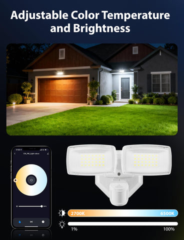 Onforu IP65 weatherproof badge on rugged outdoor flood light.