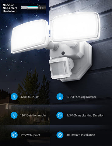 Onforu IP65 weatherproof motion light withstands rain and heat for year-round use.