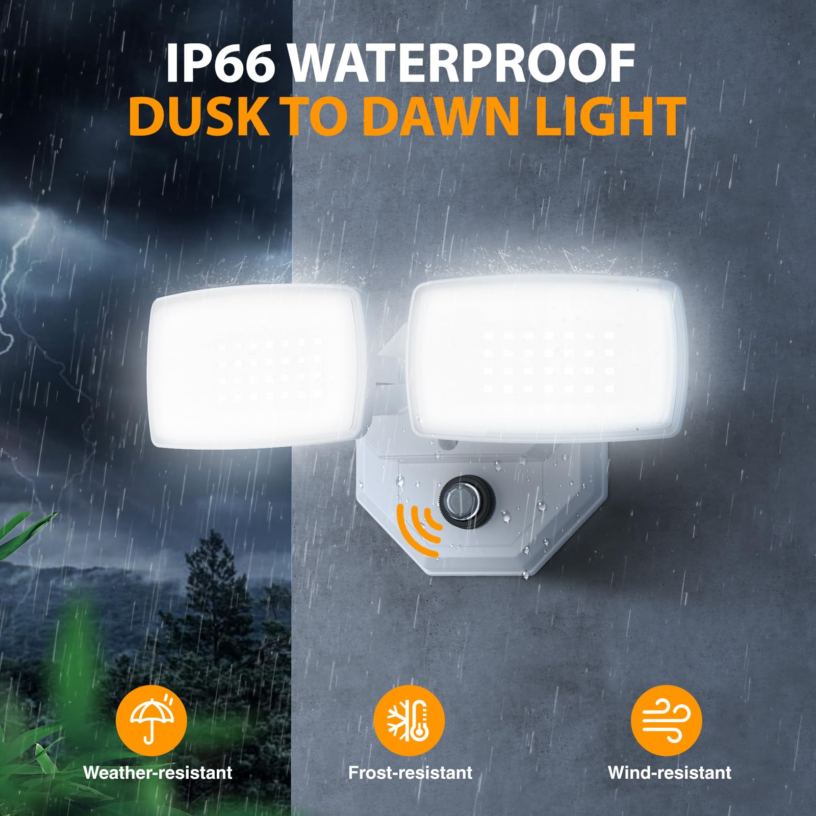 IP66 waterproof Onforu outdoor light resisting rain and snow