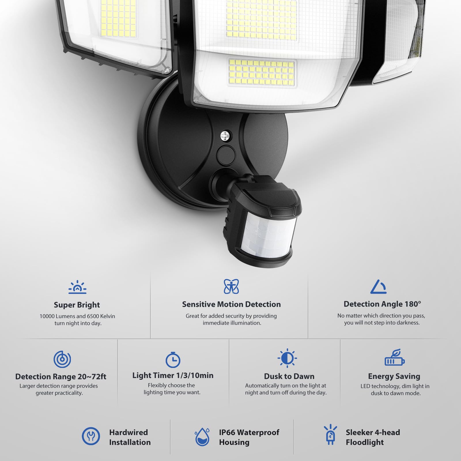 Onforu IP66 weatherproof body resists rain and dust for year-round use.