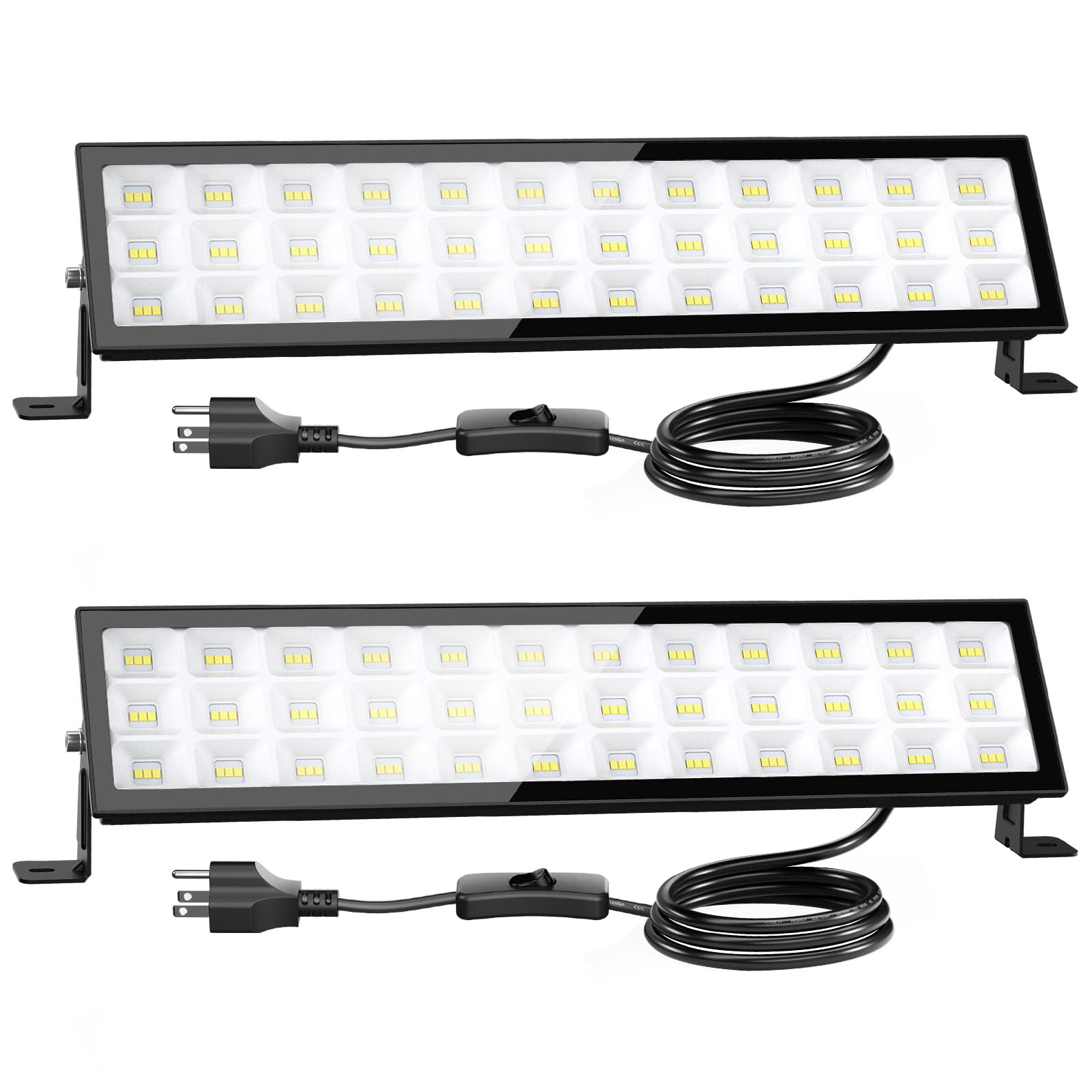 Onforu LED Shop Lights 100W with outdoor plug for bright task lighting.