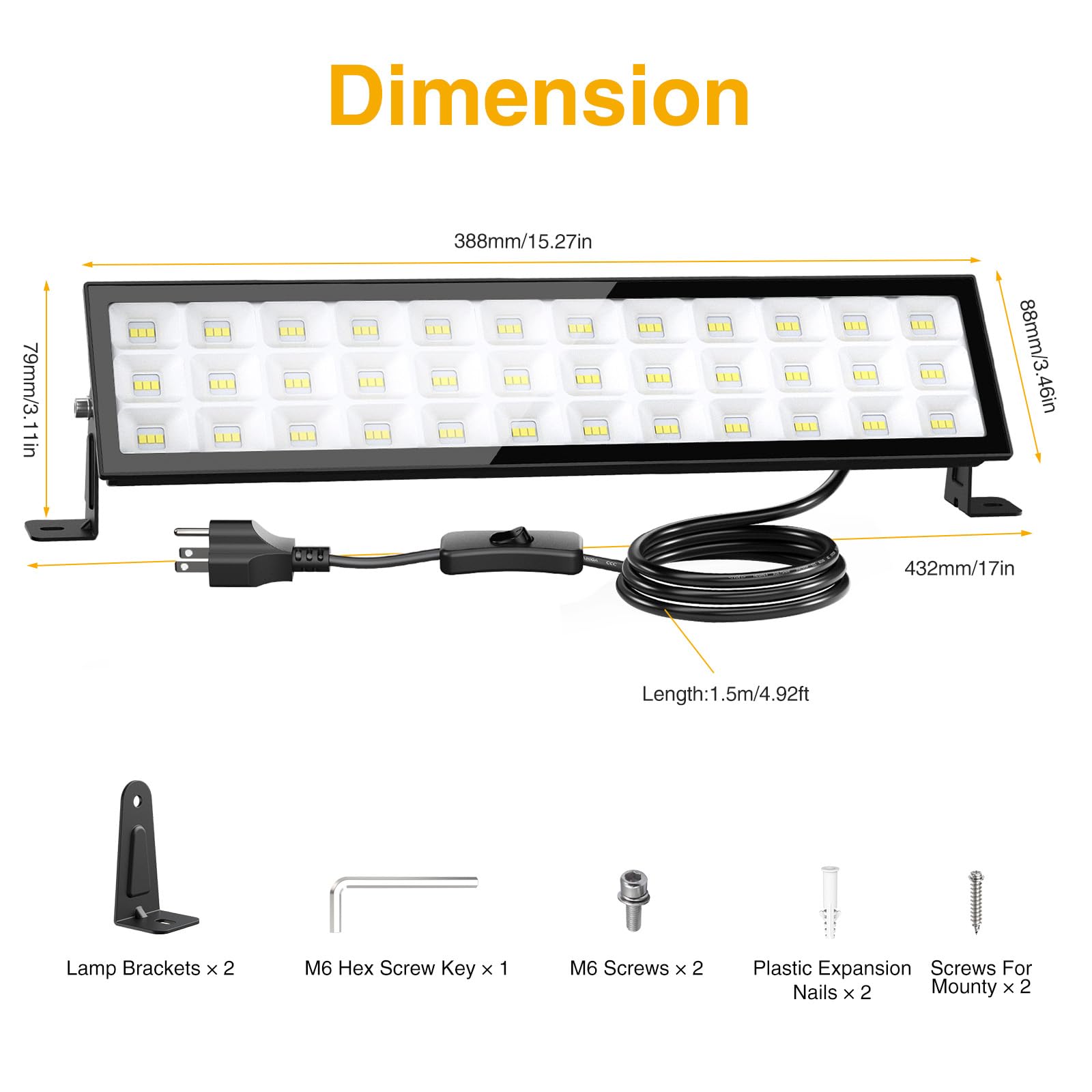 Onforu LED Shop Lights coverage up to 900 sq ft for wide areas.