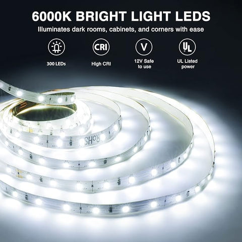 Onforu LED strip at 6000K daylight for clear task lighting