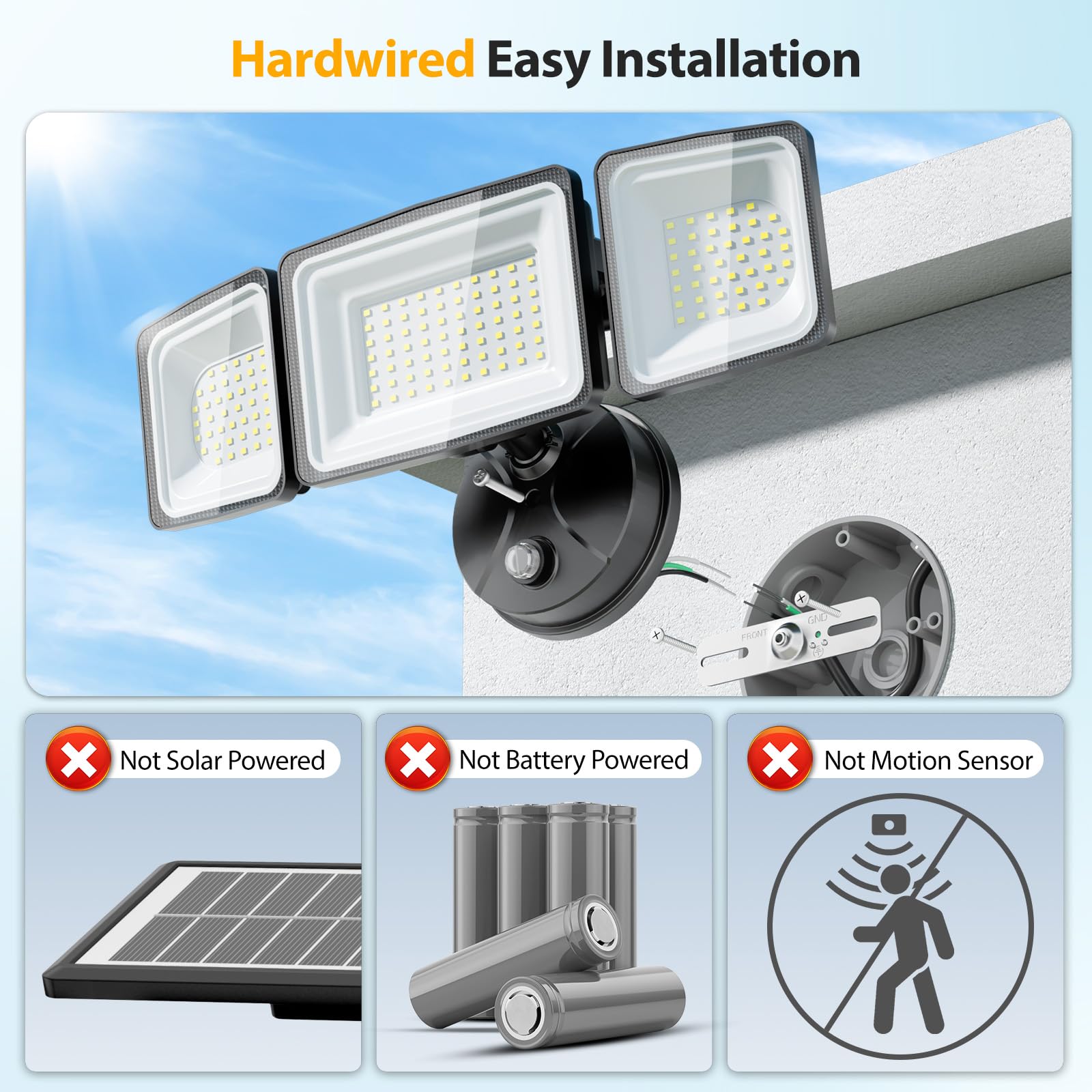 Onforu 13000lm outdoor LED flood light brightening driveways