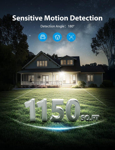 Onforu 180-degree detection covers large areas for comprehensive outdoor monitoring.