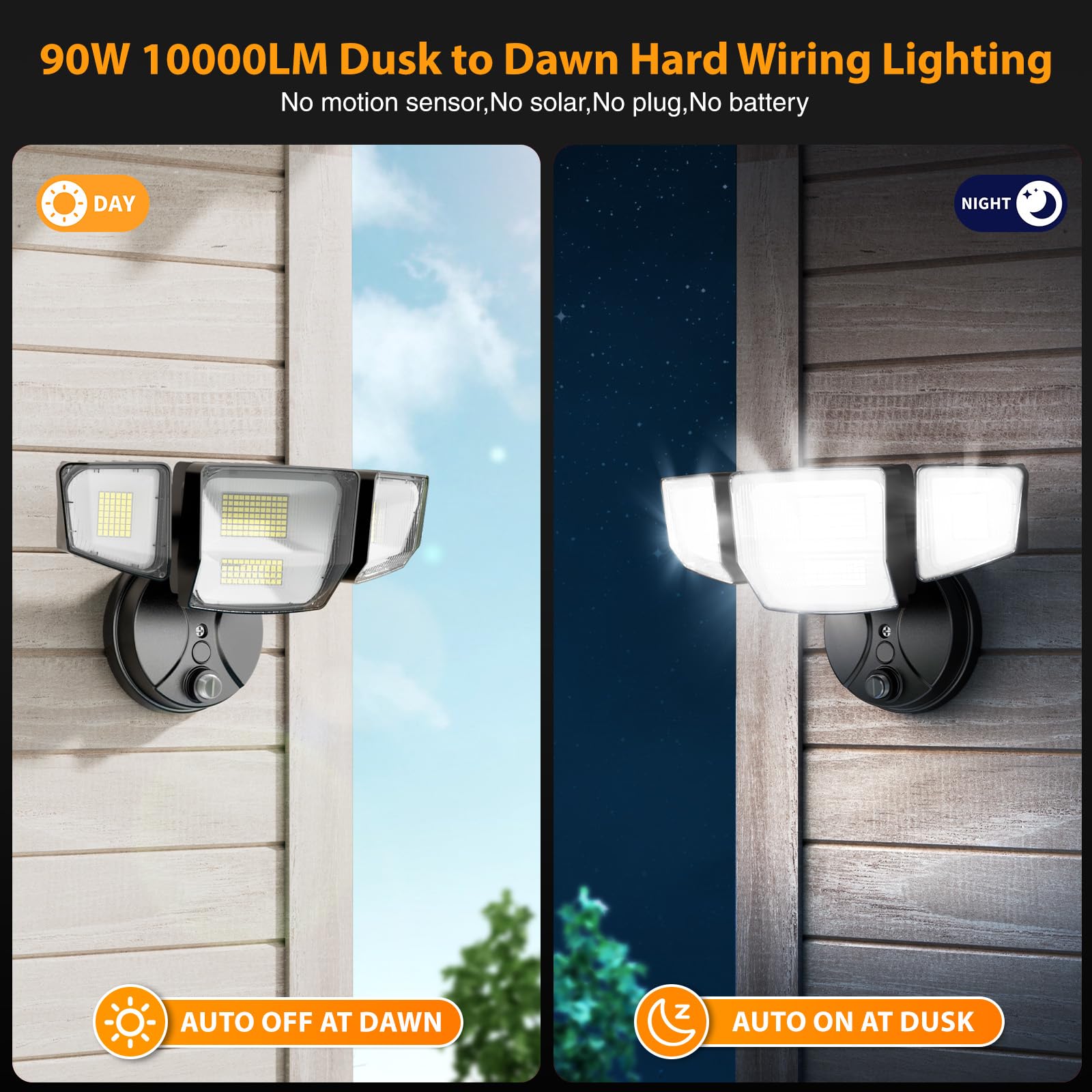 Onforu photocell dusk-to-dawn mode operates automatically after dark