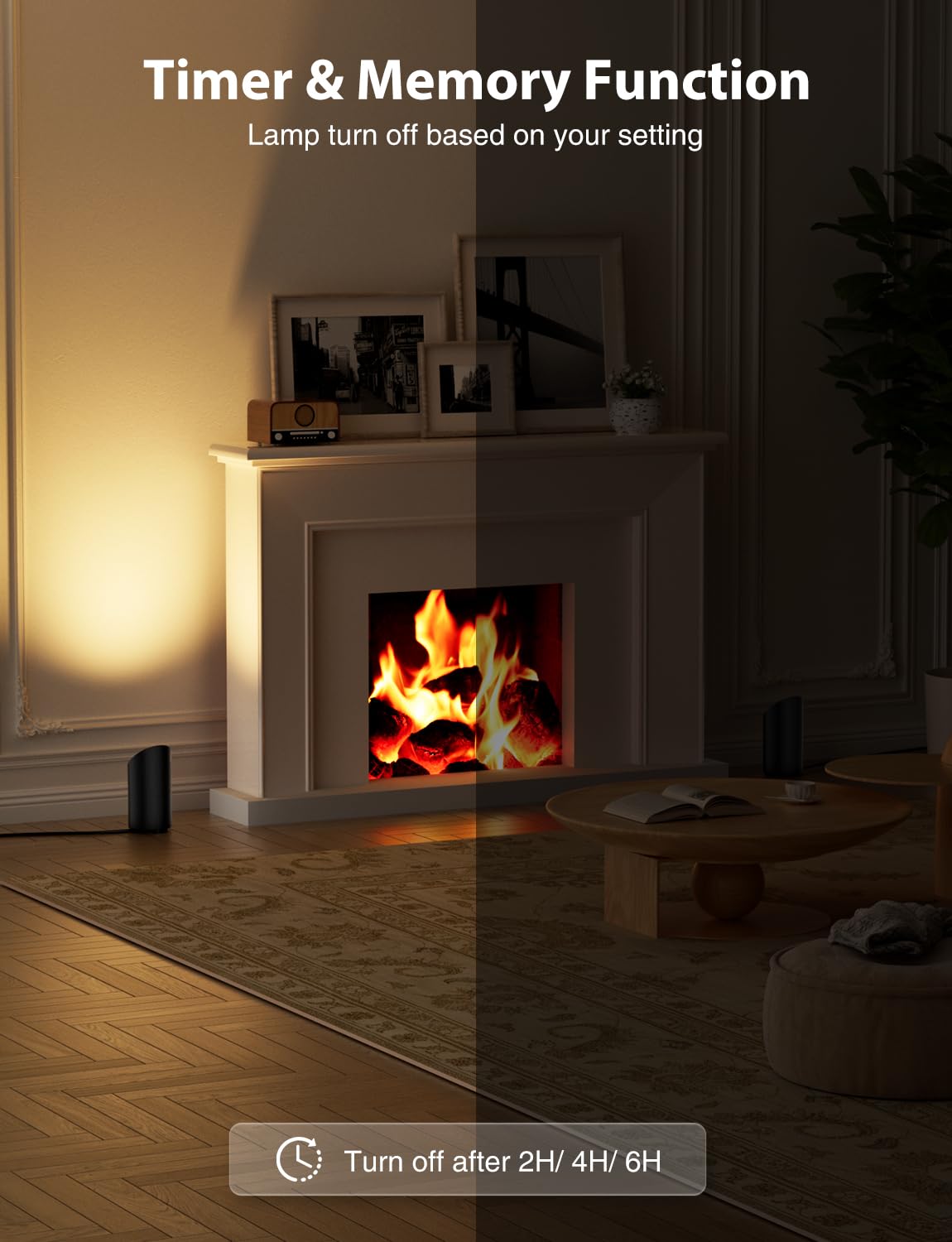 Onforu uplight highlights plants and artwork with vivid color and warmth.