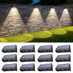 Onforu solar fence lights 12 pack illuminate outdoor spaces at night.